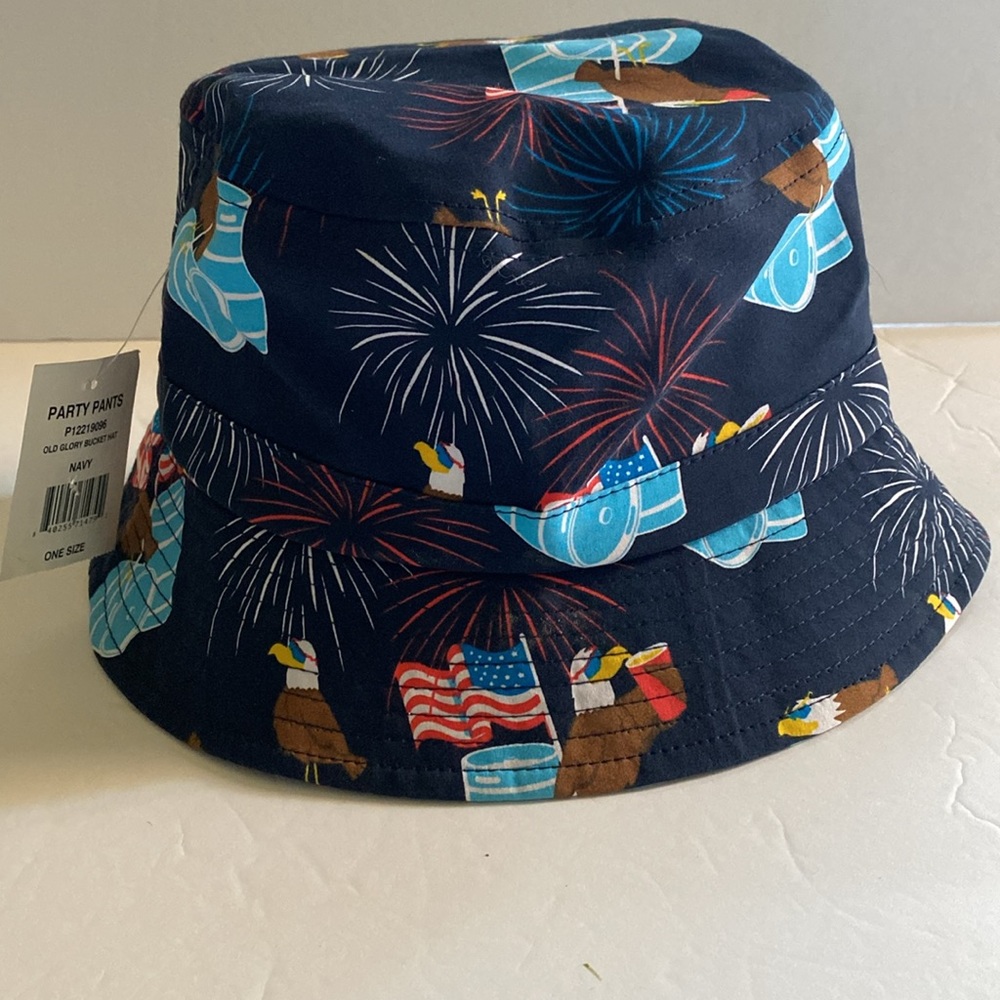 NWT Party Pants Old Glory Bucket Hat